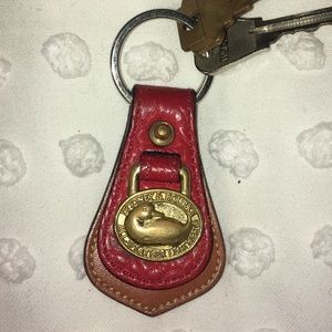Vintage Dooney & Bourke Leather Keychain- red